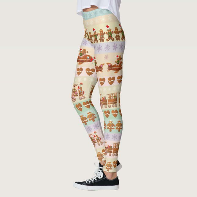 Leggings Les biscuits en pain d'épice fêtent Noël (Gauche)