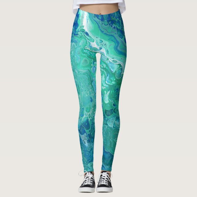 Leggings Les bleus et les verts soustraient des guêtres - (Devant)