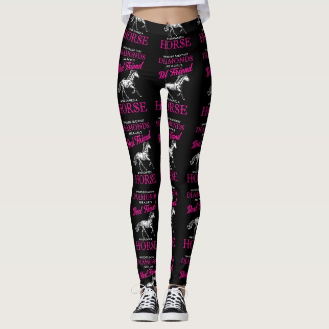 Leggings Les chevaux sont les meilleurs amis d'une fille (Devant)