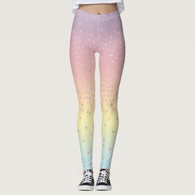 Leggings Les confettis roses élégants de parties (Devant)