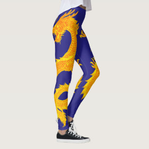 Leggings Les dragons jaunes personnalisent la couleur