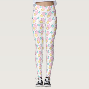 Leggings Les étoiles bleues et jaunes de rose en pastel