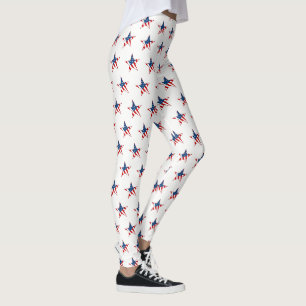 Leggings Les étoiles Guêtre-Patriotiques des femmes