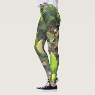 Leggings Les Feuilles verts de la nature Imprimer les lége