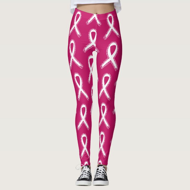 Leggings Les Filles Dures Portent Une Sensibilisation Au Ca (Devant)