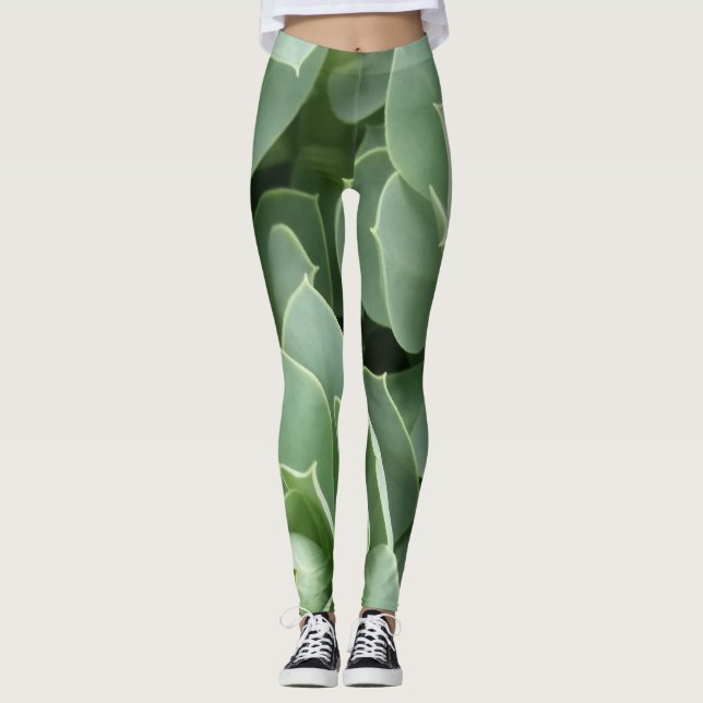 Leggings Les fleurs vertes (Devant)