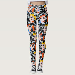 Leggings Les gens et les visages. PAF2501.BG noir