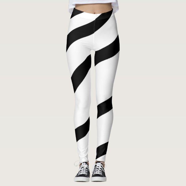 Leggings Les Grandes Tentures Modernes Blanches Noires (Devant)