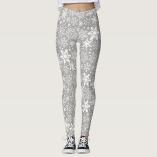 Leggings Les guêtres des femmes argentées de flocon de
