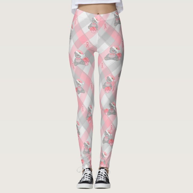 Leggings Les guêtres roses de ruban de vacances établissent (Devant)