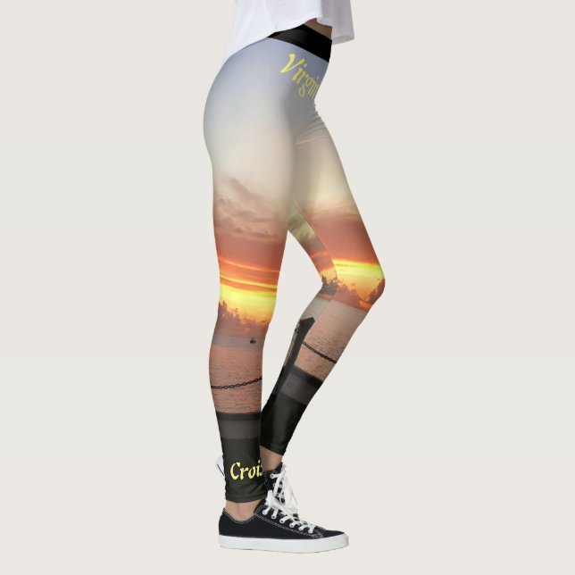 Leggings Les îles Vierges tropicales Sunset Personnalisez (Droite)