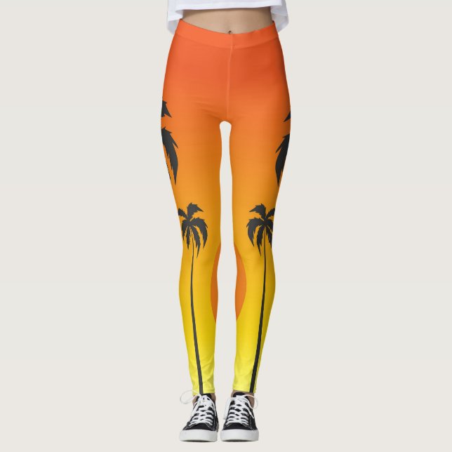 Leggings Les jambes des femmes du coucher du soleil (Devant)
