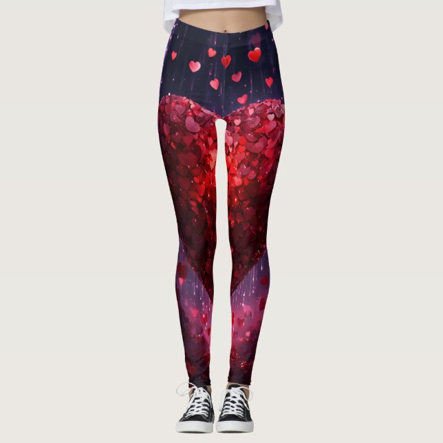 Leggings Les jambes des femmes Motifs de coeur" (Devant)