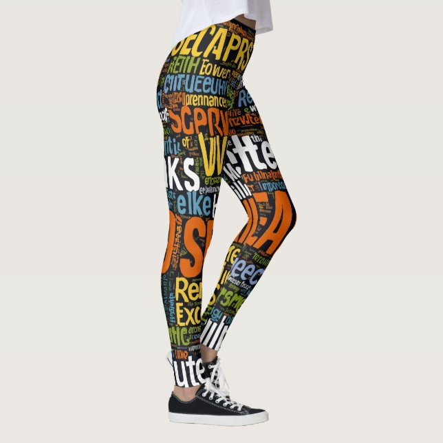 Leggings "Les Jambes Qui Parlent : Légendes De Nuage De Mot (Droite)