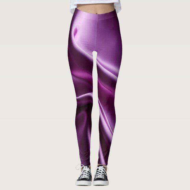LEGGINGS LES JEUNES FEMMES PLAIGNENT PURPLE (Devant)