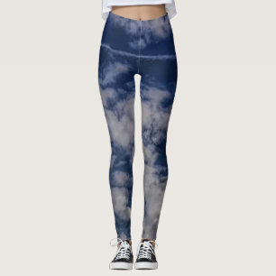 Leggings Les nuages blancs bouillonnants du ciel bleu
