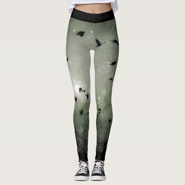 Leggings Les Oiseaux Au crépuscule (Devant)