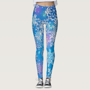 Leggings Les oodles de flocons de neige sur Arrière - plan