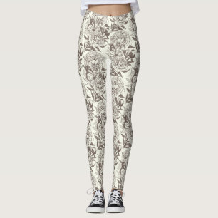 Leggings Les pivoines et les papillons bloquent l'impressio