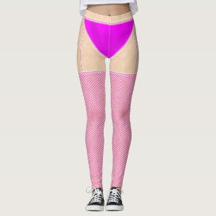 Leggings Les poissons, les bas roses chaudes avec les patte