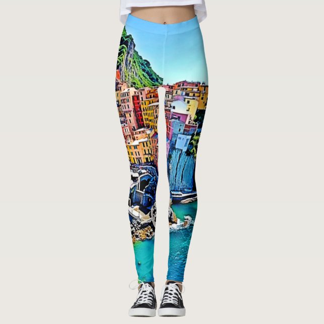 Leggings Les rêves de la falaise : les couleurs de Manarola (Devant)