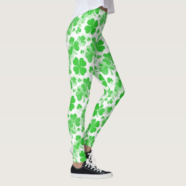 Leggings Les shamrocks tatouent le motif sans couture + vos (Droite)