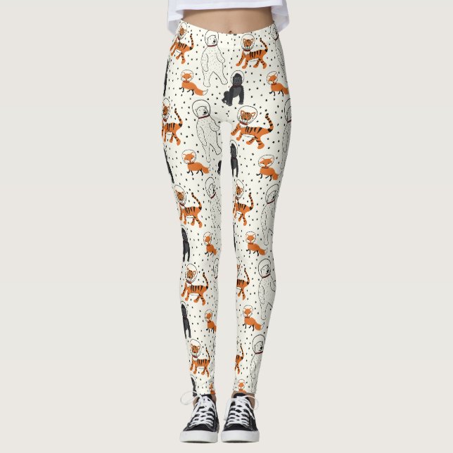 Leggings L'espace est le modèle des astronautes animaux sau (Devant)
