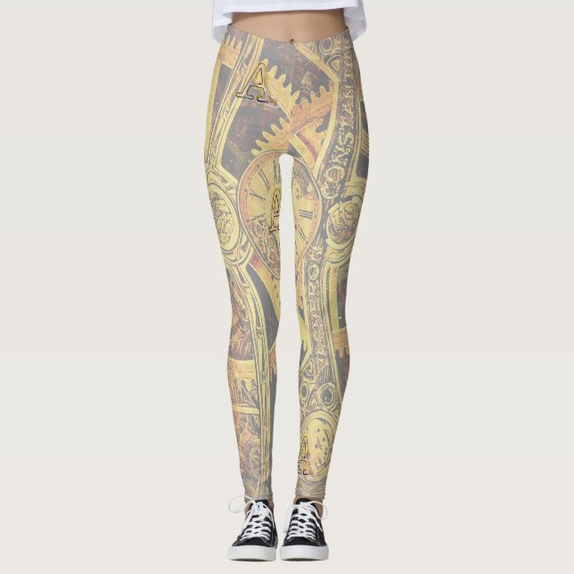 Leggings Lettre majuscule A alphabet-monogramme (Devant)