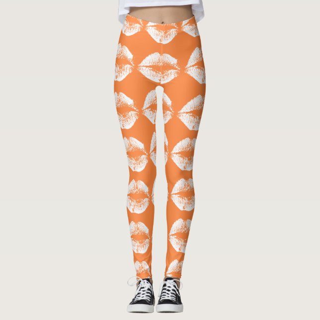 Leggings Lèvres blanches #32 (Devant)