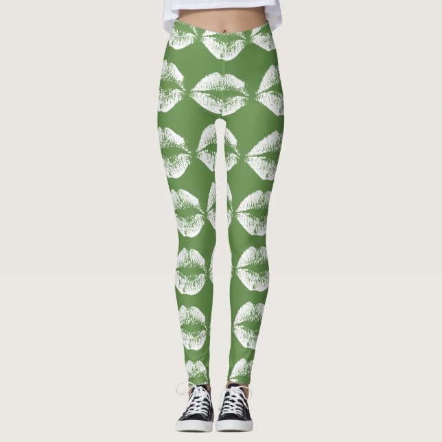 Leggings Lèvres blanches #5 (Devant)