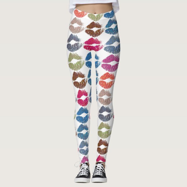 Leggings Lèvres Colorées Élégantes #30 (Devant)