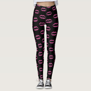 Leggings Lèvres rose glam imprimé sur le salon d'artiste ma