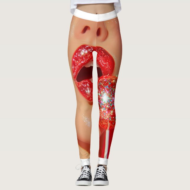 Leggings Lèvres rouges (Devant)
