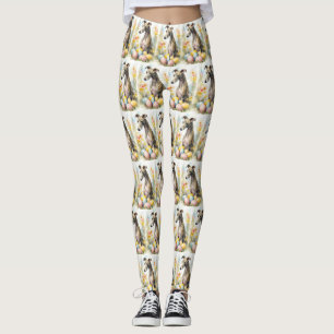 Leggings Lévrier avec œufs de Pâques