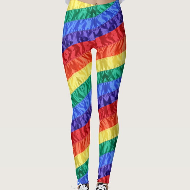 Leggings LGBT Rainbow flag arc-en-ciel strié fierté moderne (Créateur téléchargé)