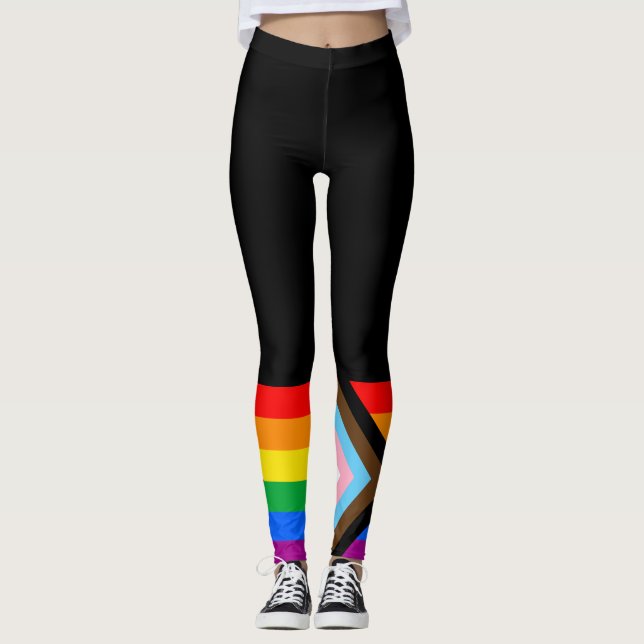 Leggings LGBTQ+ Indicateur de fierté de progrès (Devant)