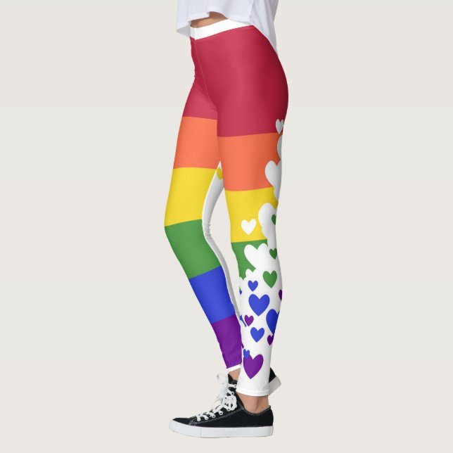 Leggings - LGBTQI Drapeau Coeurs volants (Gauche)