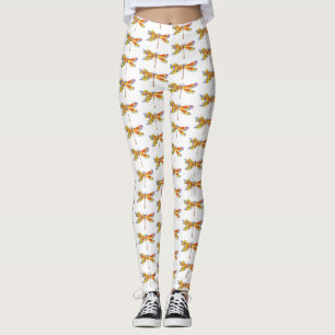 Leggings libellule de fleurs jaunes