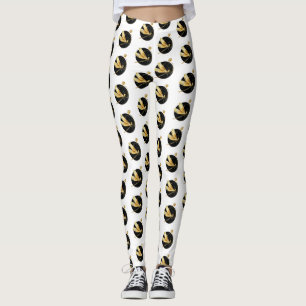 Leggings libellule d'or en cercle noir