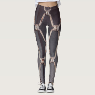 Leggings Lien de chaîne métallique gris industriel