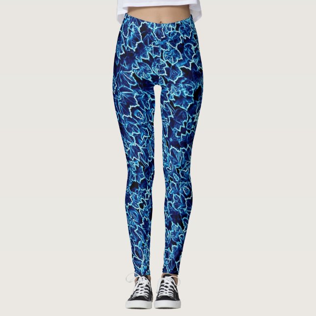 Leggings Lierre bleu givré (Devant)