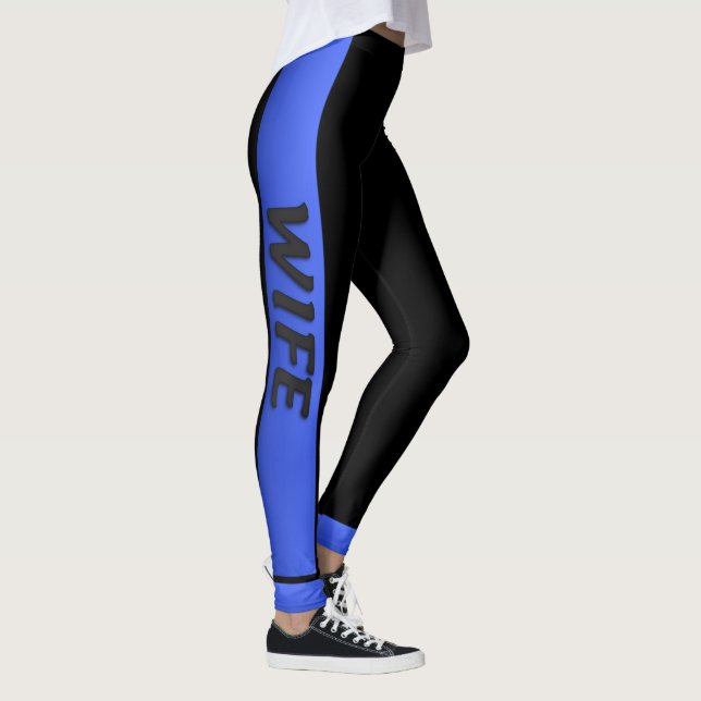 Leggings Ligne Bleue Mince - Femme Bleue Mince (Droite)