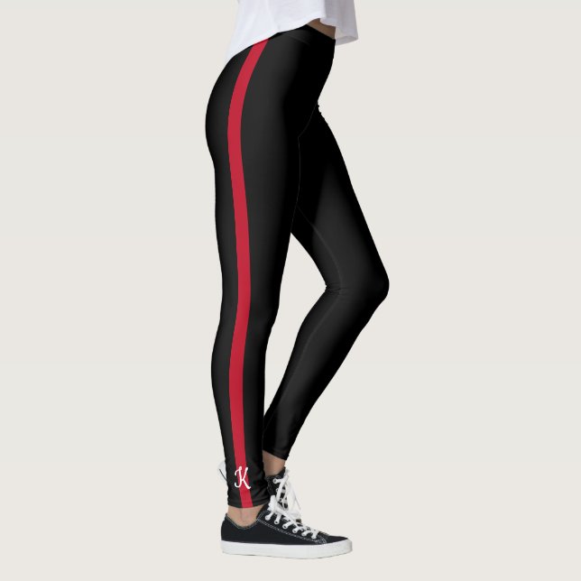 Leggings Ligne rouge mince initiale de monogramme de (Droite)