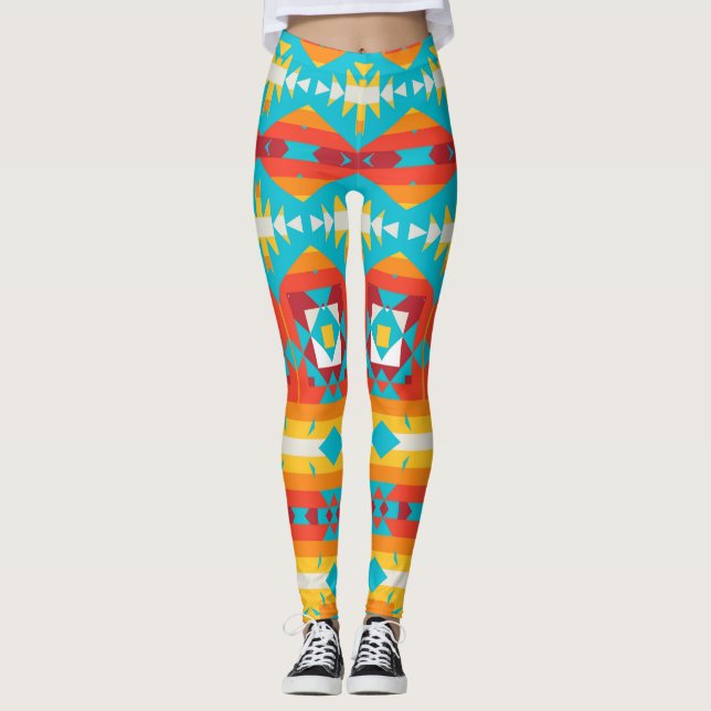 Leggings Lignes de formes tribales (Devant)
