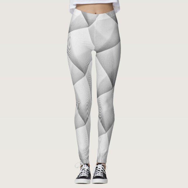 Leggings Lignes de texture noire sur arrière - plan blanc (Devant)