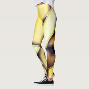 Leggings Lignes dorées arrondies sur le beige brûlé
