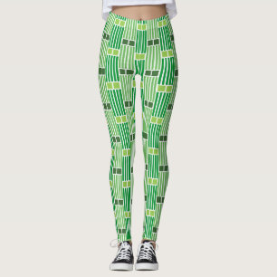 Leggings Lignes et boîtes vertes