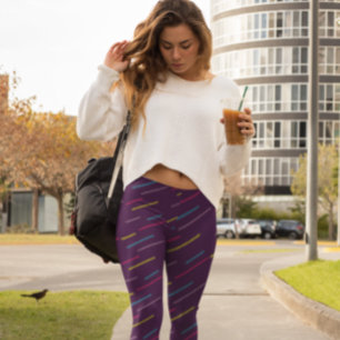 Leggings Lignes funky violet