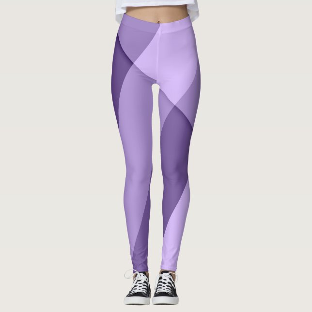 Leggings Lignes géométriques modernes violets ultra violets (Devant)