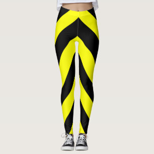 Leggings Lignes noires et jaunes motif